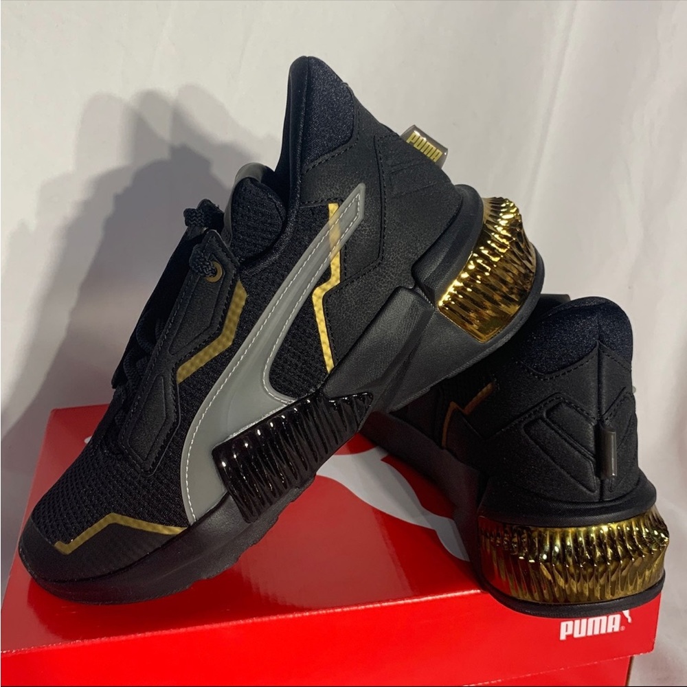 Puma Provoke XT Mid Top Shoes Black Gold Grey New Womans 6.5 / 5.5 - Picture 8 of 8